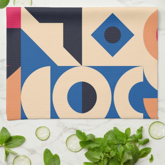 kleurrijk geometrisch patroon van de cirkel theedoek (Gevouwen)