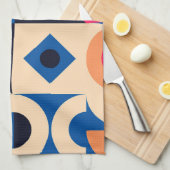 kleurrijk geometrisch patroon van de cirkel theedoek (Quarter Fold)