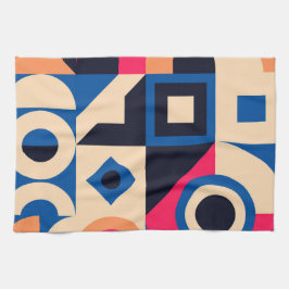 kleurrijk geometrisch patroon van de cirkel theedoek