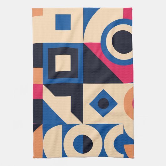 kleurrijk geometrisch patroon van de cirkel theedoek (Verticaal)