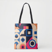 kleurrijk geometrisch patroon van de cirkel tote bag (Voorkant)