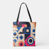 kleurrijk geometrisch patroon van de cirkel tote bag (Achterkant)