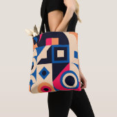kleurrijk geometrisch patroon van de cirkel tote bag (Dichtbij)