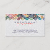 Kleurrijk geometrisch patroon & witte paisley over visitekaartje (Achterkant)