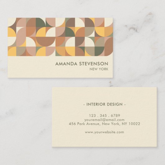 Kleurrijk geometrisch patroonpatroon visitekaartje (Voorkant / Achterkant)