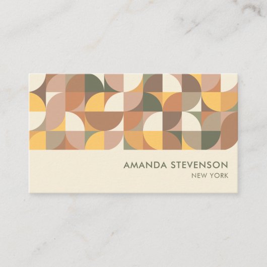 Kleurrijk geometrisch patroonpatroon visitekaartje (Voorkant)