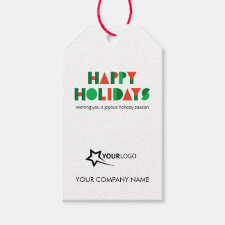 Kleurrijk Geometrisch Prettig Kerstfeest Zakelijk  Cadeaulabel