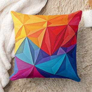 Kleurrijk Geometrisch Prisma Abstract Kunst Kussen