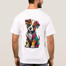 Kleurrijk Geometrisch Puppyshirt – Moderne Honden 