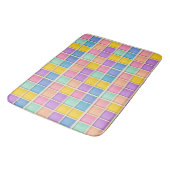 Kleurrijk Geometrisch Rasterpaneel Badmat (Gekanteld)