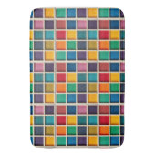 Kleurrijk Geometrisch Rasterpaneel Badmat (Voorkant Verticaal)