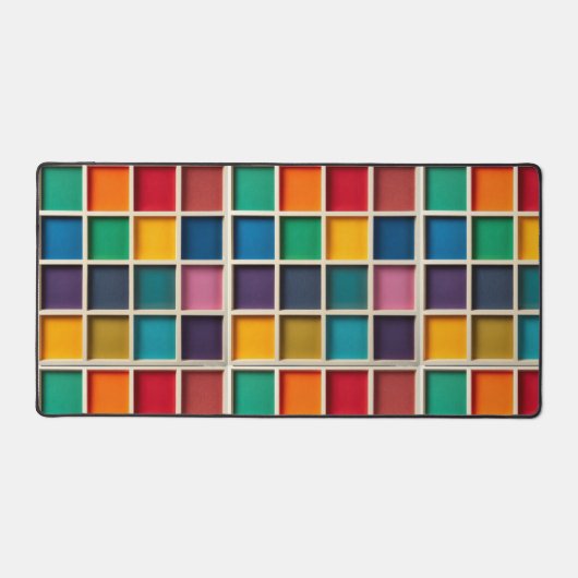 Kleurrijk Geometrisch Rasterpaneel Bureaumat (Voorkant)