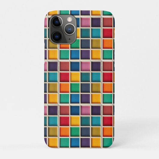 Kleurrijk Geometrisch Rasterpaneel Case-Mate iPhone Case (Achterkant)
