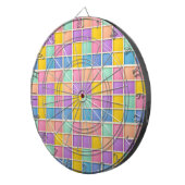 Kleurrijk Geometrisch Rasterpaneel Dartbord (Voorkant Rechts)