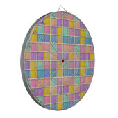 Kleurrijk Geometrisch Rasterpaneel Dartbord (Voorkant Links)
