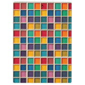 Kleurrijk Geometrisch Rasterpaneel Klembord (Achterkant)