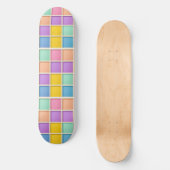 Kleurrijk Geometrisch Rasterpaneel Persoonlijk Skateboard (Voorkant)