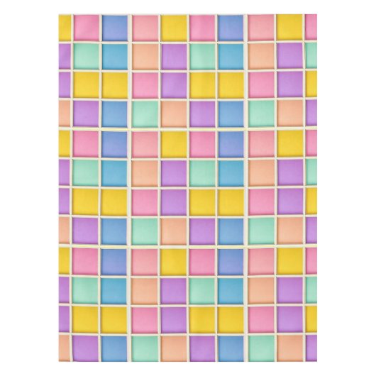 Kleurrijk Geometrisch Rasterpaneel Tafelkleed (Voorkant)