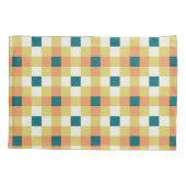 Kleurrijk Geometrisch Rasterpatroon met Retro Pale Kussensloop (Achterkant-Links)