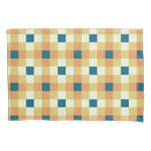 Kleurrijk Geometrisch Rasterpatroon met Retro Pale Kussensloop (Voorkant-Links)
