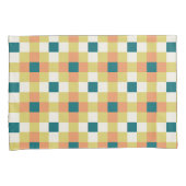 Kleurrijk Geometrisch Rasterpatroon met Retro Pale Kussensloop (Voorkant-Rechts)