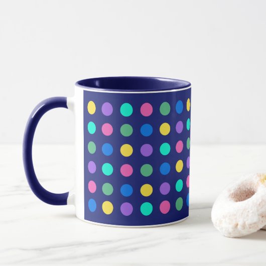 Kleurrijk Geometrisch Stippen Drinkware Design - Mok (Met donut)