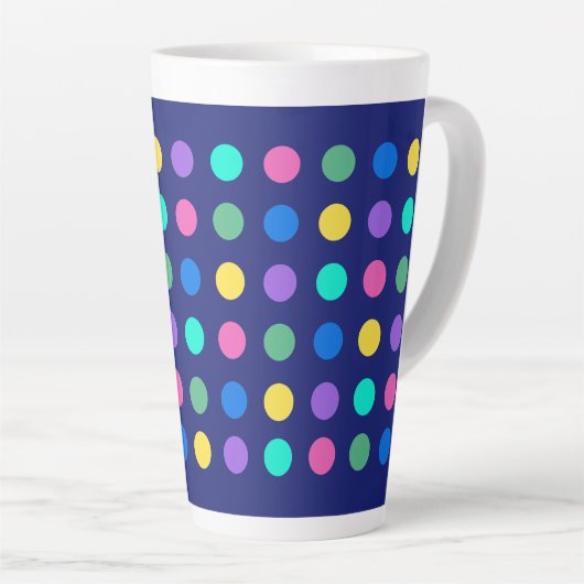 Kleurrijk geometrisch stippen drinkware ontwerp - latte mok (Rechterhoek)
