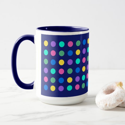Kleurrijk geometrisch stippen drinkware ontwerp - mok (Met donut)