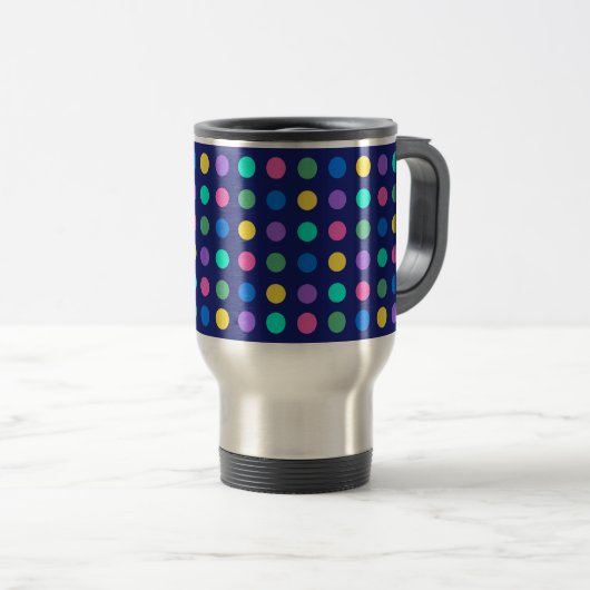 Kleurrijk geometrisch stippen drinkware ontwerp - reisbeker (Voorkant rechts)