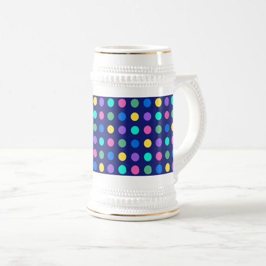 Kleurrijk geometrisch stippenontwerp - bierpul (Voorkant rechts)