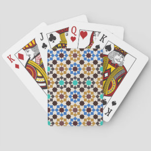 Kleurrijk Geometrisch Tegelpatroon Pokerkaarten