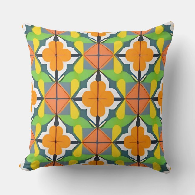 Kleurrijk Geometrisch Trendy Modern Abstract Kussen (Voorkant)