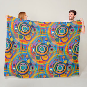 Kleurrijk geometrisch vormenpatroon 28 fleece deken