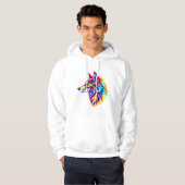 Kleurrijk Geometrisch Wolf T-Shirt (Voorkant volledig)