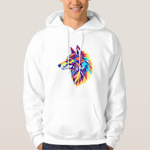 Kleurrijk Geometrisch Wolf T-Shirt