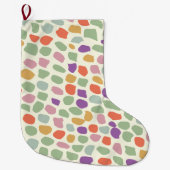 kleurrijk gepatterd grote kerstsok (Voorkant)