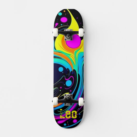 Kleurrijk gepersonaliseerd skateboard (Voorkant)