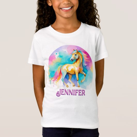 Kleurrijk Gepersonaliseerd Spirit Pony 13 Kind T-s T-shirt (Voorkant)