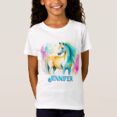Kleurrijk Gepersonaliseerd Spirit Pony 9 Kind T-sh T-shirt (Voorkant)