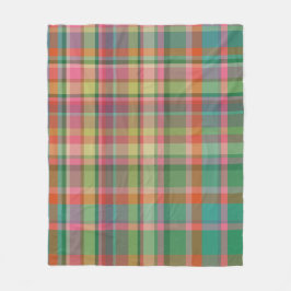 Kleurrijk geplakt patroon Gezellig Groen Kerst Rus Fleece Deken