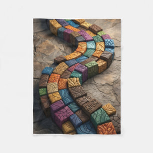 Kleurrijk Geplaveid Stenen Pad Kunst Vliesdeken Fleece Deken