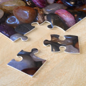 Kleurrijk gepolijst gesteente legpuzzel (Zijkant)