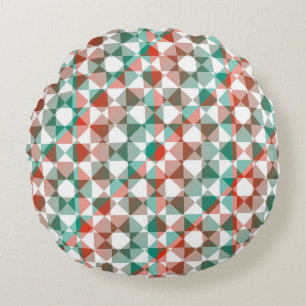 Kleurrijk geruit diamant schotse ruit patroon rond kussen