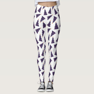Kleurrijk geruit kerstboompatroon leggings