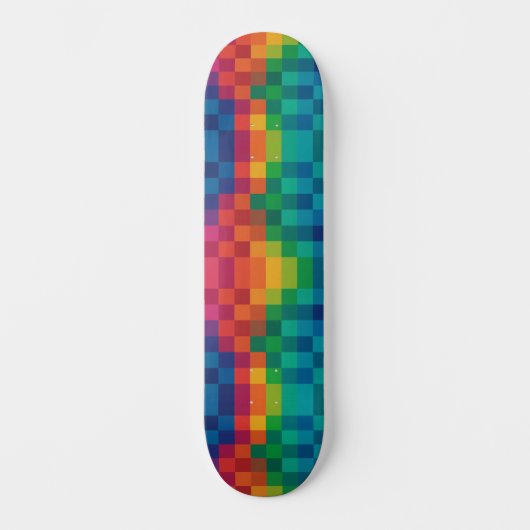 Kleurrijk geruit patroon persoonlijk skateboard (Voorkant)