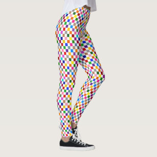 Kleurrijk geruit patroonontwerp wit leggings