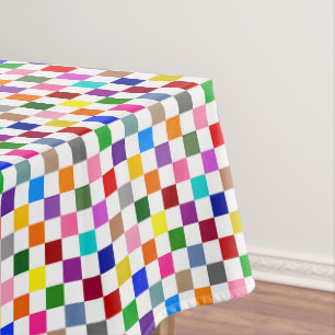 Kleurrijk geruit patroonontwerp wit tafelkleed