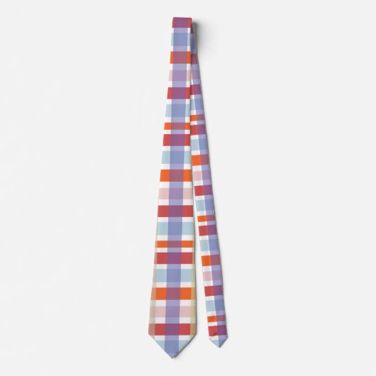 Kleurrijk geruite controlepatroon stropdas (Voorkant)