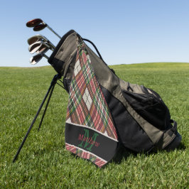 Kleurrijk geruite Tartan Initiaal Monogram Golfhanddoek