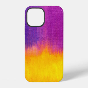 Kleurrijk geschilderd canvas als achtergrond. Kuns iPhone 12 Hoesje